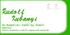 rudolf kubanyi business card